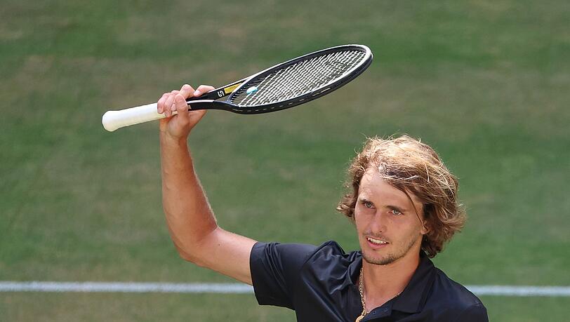 Hat Spaß in Halle: Alexander Zverev. Hat Spaß in Halle: Alexander Zverev.