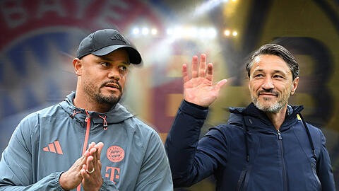Bayern-Trainer Vincent Kompany trifft auf Dortmunds Niko Kovac. Bayern-Trainer Vincent Kompany trifft auf Dortmunds Niko Kovac.