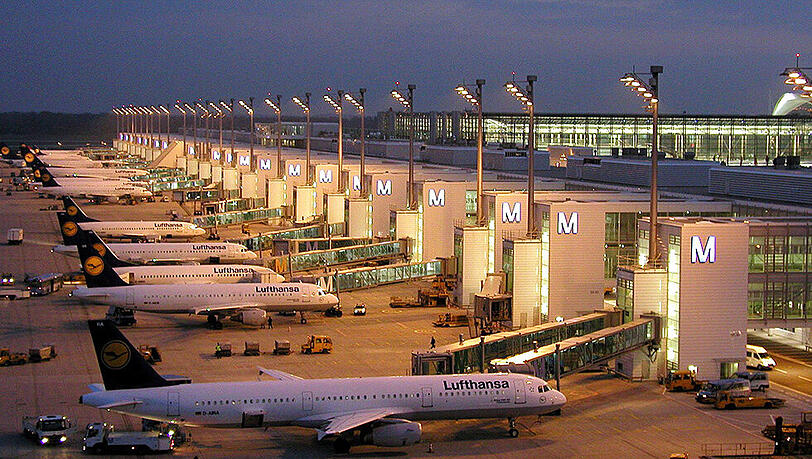 Terminal 2 des Münchner Flughafens: Fest in der Hand der Lufthansa. Terminal 2 des Münchner Flughafens: Fest in der Hand der Lufthansa.