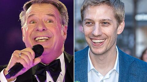 Der Schlagerstar Patrick Lindner (li.) neben dem grünen Wahlsieger Dominik Krause. Der Schlagerstar Patrick Lindner (li.) neben dem grünen Wahlsieger Dominik Krause.