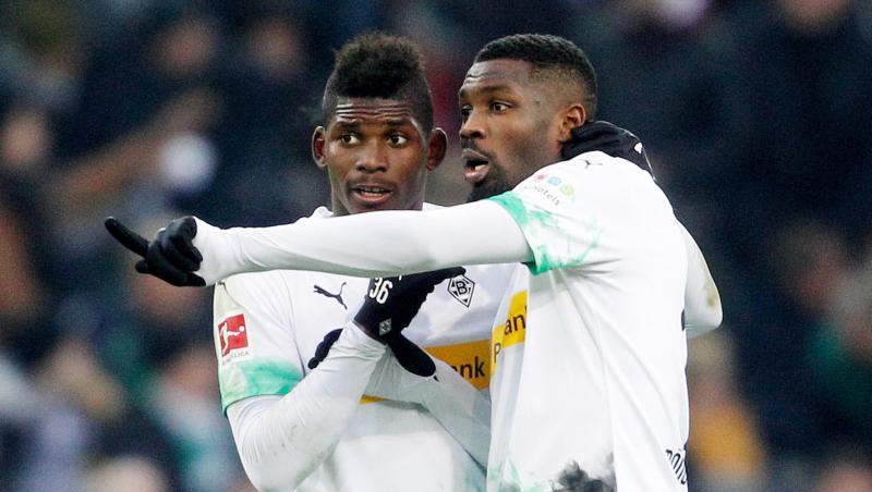 Gladbacher Sieggaranten: Marcus Thuram (r) und Breel Embolo. Gladbacher Sieggaranten: Marcus Thuram (r) und Breel Embolo.