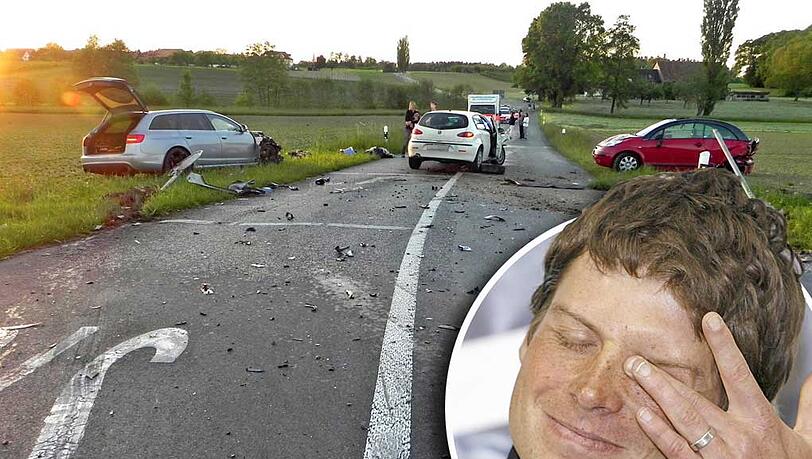 Da hat's gekracht: Jan Ullrich fuhr in Matwill in der Schweiz mit seinem Audi in das Heck eines anderen Wagens. Da hat's gekracht: Jan Ullrich fuhr in Matwill in der Schweiz mit seinem Audi in das Heck eines anderen Wagens.