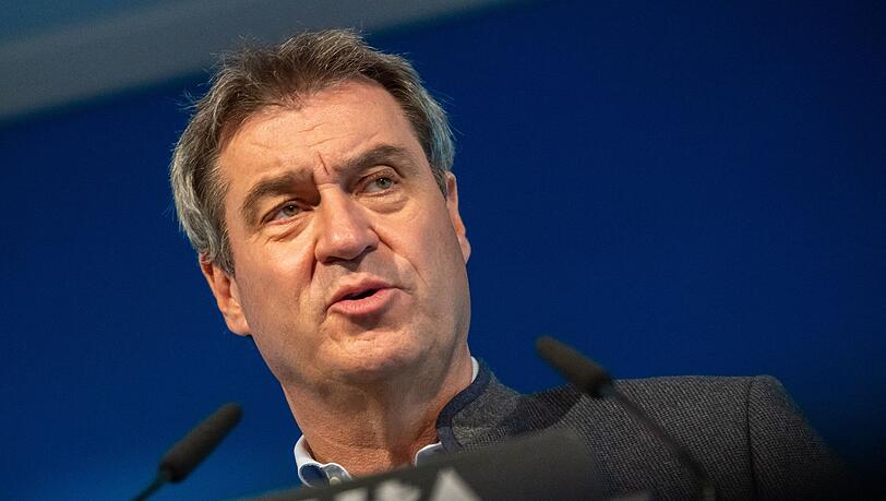 Markus Söder, CSU Parteivorsitzender, nimmt nach der Vorstandssitzung der CSU an einer Pressekonferenz teil. Markus Söder, CSU Parteivorsitzender, nimmt nach der Vorstandssitzung der CSU an einer Pressekonferenz teil.