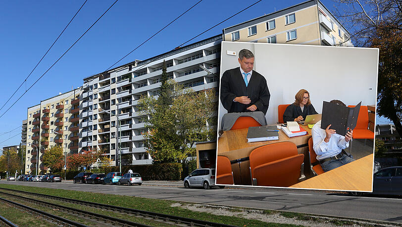 An der Schleißheimer Straße hat das Opfer, Kerstin S., gewohnt. Im Oktober 2017 soll ihr Sohn sie ermordet haben. Hier der Angeklagte vor Gericht An der Schleißheimer Straße hat das Opfer, Kerstin S., gewohnt. Im Oktober 2017 soll ihr Sohn sie ermordet haben. Hier der Angeklagte vor Gericht