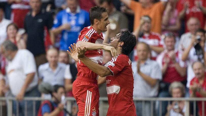 Sturm-Pärchen: Miroslav Klose (links) mit Luca Toni. Sturm-Pärchen: Miroslav Klose (links) mit Luca Toni.