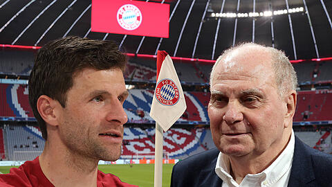 Ungereimtheiten bei der Trennung: Thomas Müller (l.) und Bayern-Ehrenpräsident Uli Hoeneß. Ungereimtheiten bei der Trennung: Thomas Müller (l.) und Bayern-Ehrenpräsident Uli Hoeneß.