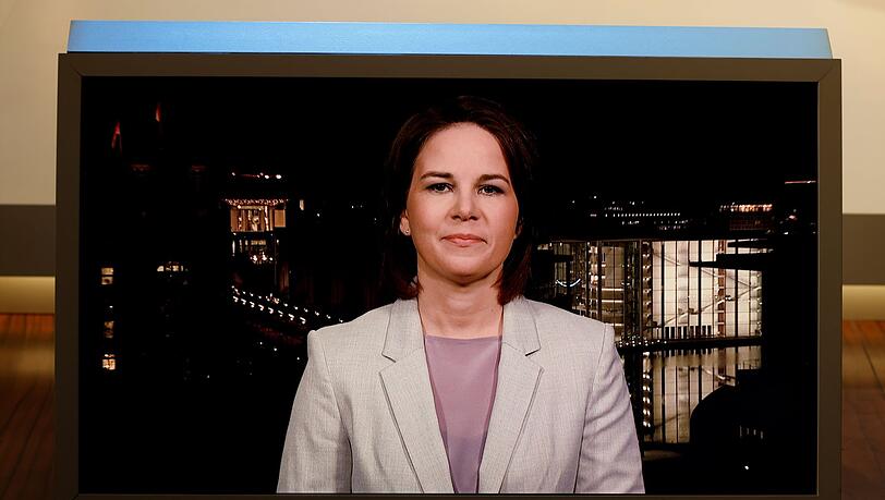 Außenministerin Annalena Baerbock ist per Video in der ARD-Sendung "Anne Will" zugeschaltet. Außenministerin Annalena Baerbock ist per Video in der ARD-Sendung "Anne Will" zugeschaltet.