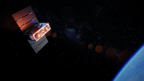 Diese Graphik zeigt, wie der Ororatech-Satellit im All um die Erde kreist. Die angebrachte Infrarot-Kamera kann Gebiete in der Größe von Bayern abdecken. Diese Graphik zeigt, wie der Ororatech-Satellit im All um die Erde kreist. Die angebrachte Infrarot-Kamera kann Gebiete in der Größe von Bayern abdecken.