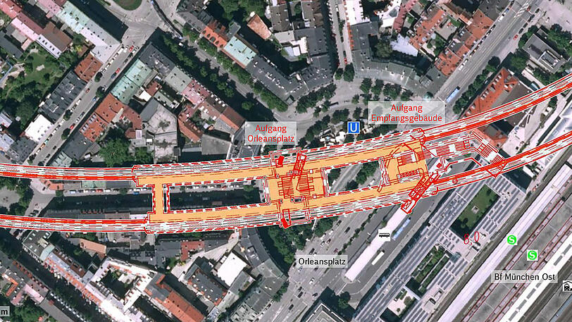 Unter dem Orleansplatz - so war geplant.