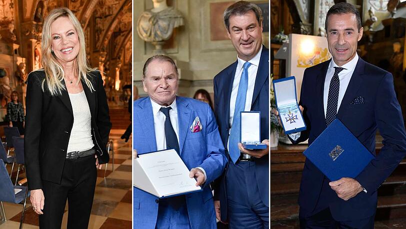 Nina Ruge, Fritz Wepper, Kai Pflaume: Stolze Träger des bayerischen Verdienstordens. Nina Ruge, Fritz Wepper, Kai Pflaume: Stolze Träger des bayerischen Verdienstordens.