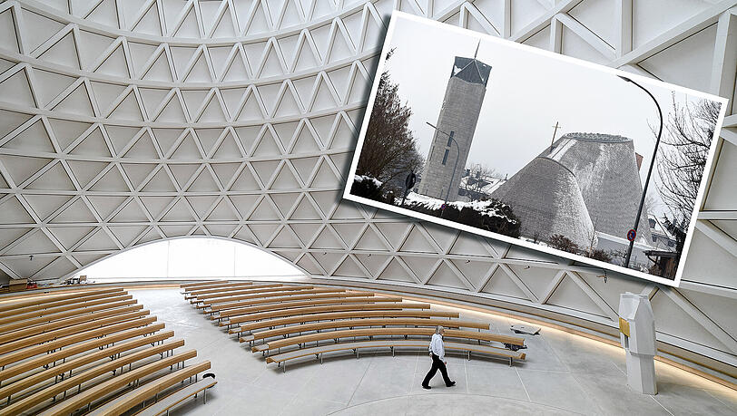 Matthias Hefter, Vorsitzender des Pfarrgemeinderats, geht durch den Neubau der katholischen Kirche St. Josef. Die Holzkirche, deren Form an das
Alpenpanorama erinnern soll, ist einer von zwei Kirchenneubauten, die in diesem Jahr in Bayern geweiht werden. Matthias Hefter, Vorsitzender des Pfarrgemeinderats, geht durch den Neubau der katholischen Kirche St. Josef. Die Holzkirche, deren Form an das
Alpenpanorama erinnern soll, ist einer von zwei Kirchenneubauten, die in diesem Jahr in Bayern geweiht werden.