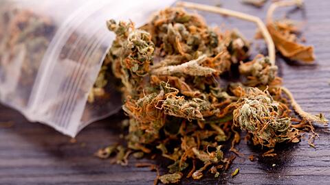 Marihuana in kleinem Beutel (Symbolbild). Marihuana in kleinem Beutel (Symbolbild).