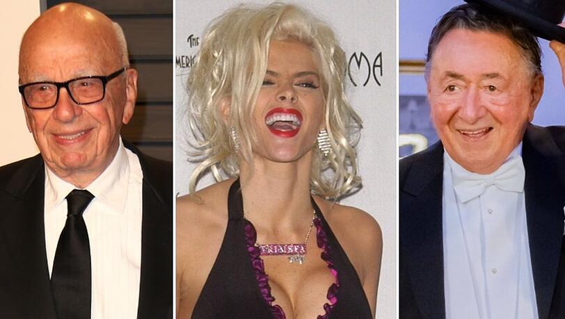 Bei den Hochzeiten von Rupert Murdoch, Anna Nicole Smith und Richard Lugner (v.l.n.r.) war einer der Ehepartner älter als 85. Bei den Hochzeiten von Rupert Murdoch, Anna Nicole Smith und Richard Lugner (v.l.n.r.) war einer der Ehepartner älter als 85.