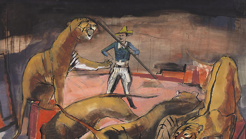 Joseph Maders kolorierte Federzeichnung "Im Zirkus" (1929) aus der Städtischen Galerie im Lenbachhaus. Joseph Maders kolorierte Federzeichnung "Im Zirkus" (1929) aus der Städtischen Galerie im Lenbachhaus.