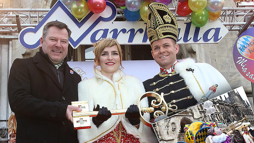 Das neue Faschings-Prinzenpaar: Bürgermeister Josef Schmid mit Prinzessin Andrea II. und Prinz Christian II. (v.l.). Das neue Faschings-Prinzenpaar: Bürgermeister Josef Schmid mit Prinzessin Andrea II. und Prinz Christian II. (v.l.).