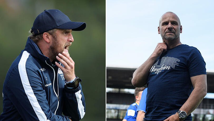 Schätzen sich gegenseitig: Daniel Bierofka und Bernhard Trares. Schätzen sich gegenseitig: Daniel Bierofka und Bernhard Trares.
