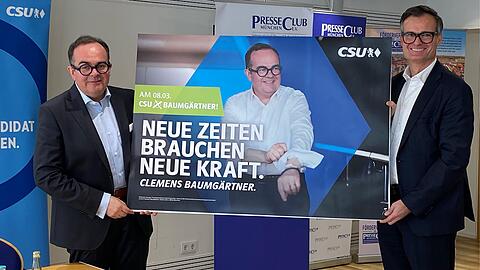 OB-Kandidat Clemens Baumgärtner (CSU, l.) geht mit seinem Vize-Wahlkampfleiter Alexander Dietrich in den Wahlkampfendspurt. OB-Kandidat Clemens Baumgärtner (CSU, l.) geht mit seinem Vize-Wahlkampfleiter Alexander Dietrich in den Wahlkampfendspurt.