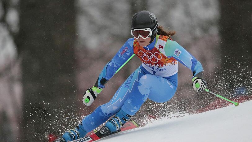 Tina Maze beim Riesenslalom der Frauen in Sotschi 2014 Tina Maze beim Riesenslalom der Frauen in Sotschi 2014