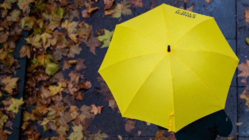 Eine Person läuft mit einem Regenschirm auf einem Gehweg. Foto: Tom Weller/dpa/Archivbild Eine Person läuft mit einem Regenschirm auf einem Gehweg. Foto: Tom Weller/dpa/Archivbild