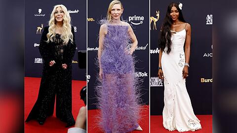 Cher, Cate Blanchett und Naomi Campbell (v.l.) beim Bambi 2025. Cher, Cate Blanchett und Naomi Campbell (v.l.) beim Bambi 2025.