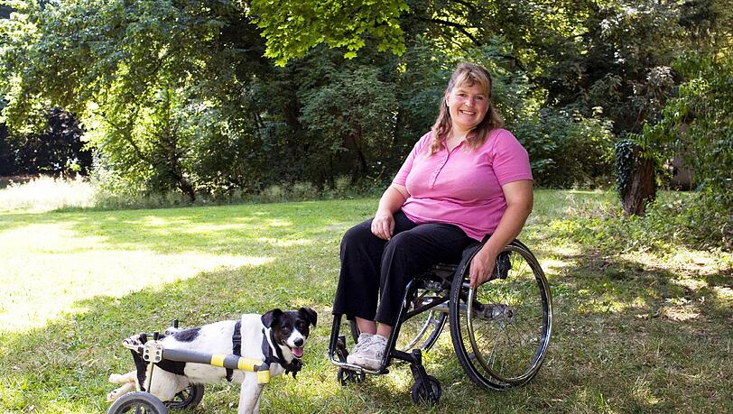 Dank der Rollis schaffen sie lange Spaziergänge durch den Park. Dank der Rollis schaffen sie lange Spaziergänge durch den Park.