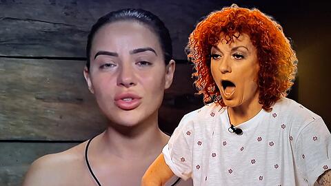 Lucy Diakovska (re.) ist fassungslos: War Leyla Lahouar in den Dschungelprüfungen die Sendezeit am wichtigsten? Lucy Diakovska (re.) ist fassungslos: War Leyla Lahouar in den Dschungelprüfungen die Sendezeit am wichtigsten?