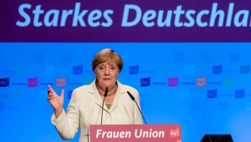 Bundeskanzlerin Angela Merkel während des Bundesdelegiertentags der Frauen Union. Bundeskanzlerin Angela Merkel während des Bundesdelegiertentags der Frauen Union.