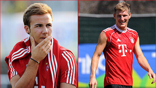Die beiden verletzten Bayern-Profis Bastian Schweinsteiger und Mario Götze sind auf dem Weg der Besserung. Die beiden verletzten Bayern-Profis Bastian Schweinsteiger und Mario Götze sind auf dem Weg der Besserung.