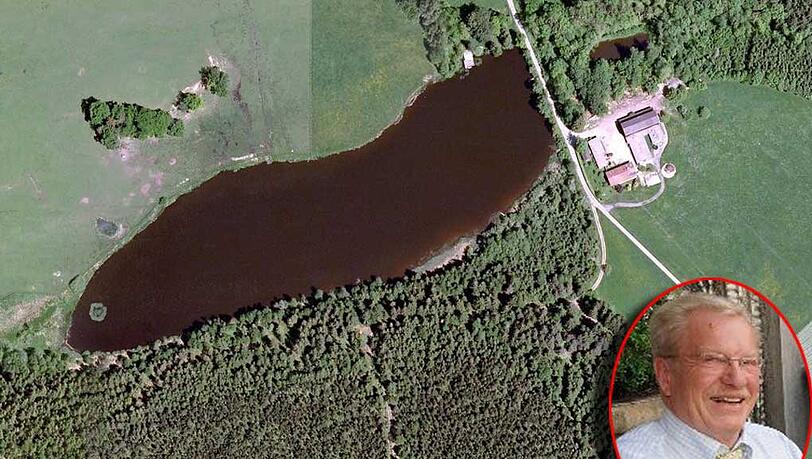 Graner Weiher: Hier wohnt Wirt Manfred Vollmer, eines Tages will er dort ein Wellnesshotel bauen. Eine Hütte hat er schon gebaut - das war allerdings suboptimal. Graner Weiher: Hier wohnt Wirt Manfred Vollmer, eines Tages will er dort ein Wellnesshotel bauen. Eine Hütte hat er schon gebaut - das war allerdings suboptimal.