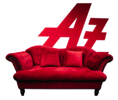 Rotes Sofa freigestellt Rotes Sofa freigestellt