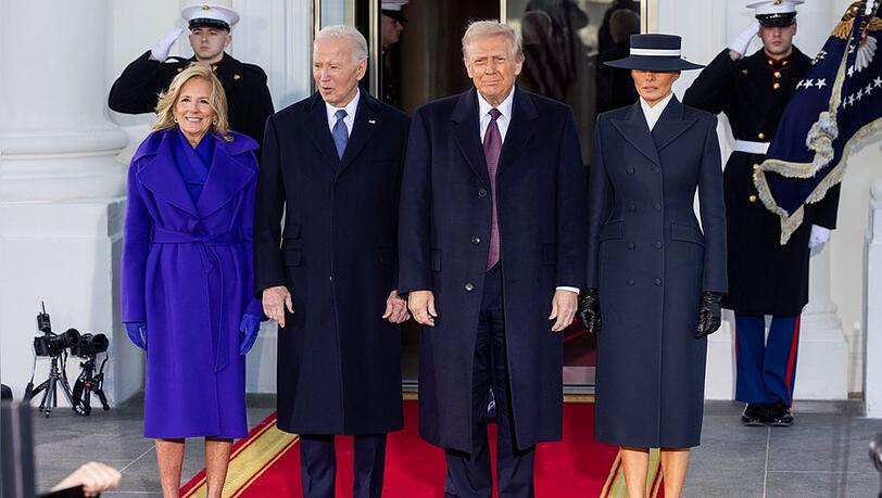 Jill und Joe Biden (l.) mit Donald und Melania Trump am Morgen der Amtseinführung. Jill und Joe Biden (l.) mit Donald und Melania Trump am Morgen der Amtseinführung.