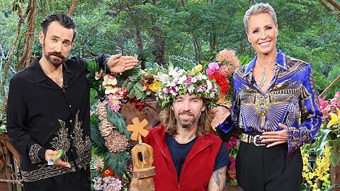 Jan Köppen und Sonja Zietlow präsentieren Gil Ofarim als Dschungelkönig 2026. Jan Köppen und Sonja Zietlow präsentieren Gil Ofarim als Dschungelkönig 2026.