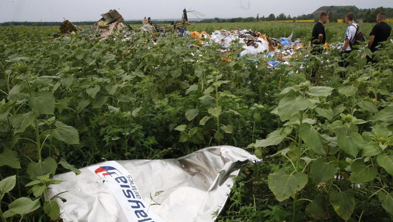 Ein Teil des Wracks der Boeing 777 der Malaysia Airlines liegt an der Absturzstelle nahe Donetsk. Ein Teil des Wracks der Boeing 777 der Malaysia Airlines liegt an der Absturzstelle nahe Donetsk.