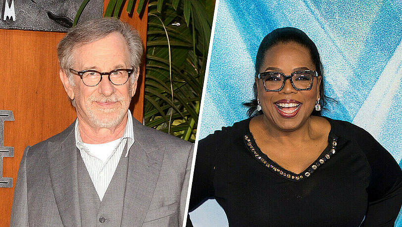 Steven Spielberg und Oprah Winfrey waren zwei der Überraschungsgäste von John Krasninski. Steven Spielberg und Oprah Winfrey waren zwei der Überraschungsgäste von John Krasninski.