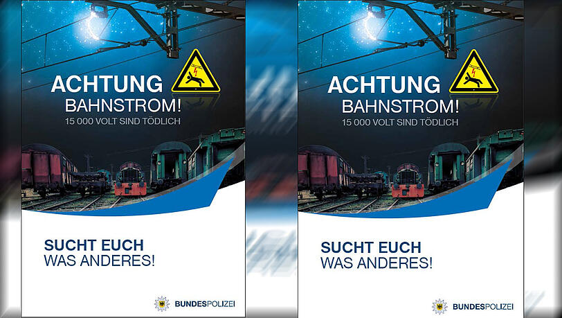 Die Bundespolizei warnt vor Beginn der Sommerferien: Lebensgefahr durch Strom Die Bundespolizei warnt vor Beginn der Sommerferien: Lebensgefahr durch Strom