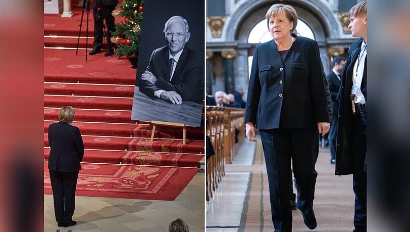 Angela Merkel beim Trauerstaatsakt von Wolfgang Schäuble. Angela Merkel beim Trauerstaatsakt von Wolfgang Schäuble.