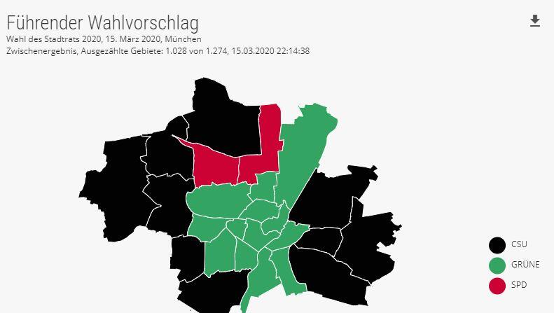 Führende Parteien nach Stadtbezirk: Das Zwischenergebnis, Stand 22.14 Uhr. Führende Parteien nach Stadtbezirk: Das Zwischenergebnis, Stand 22.14 Uhr.