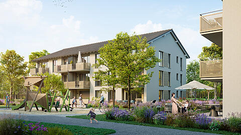 Die Visualisierung zeigt, wie Nachhaltigkeit im Living Park Aschheim verwirklicht wird. Die Visualisierung zeigt, wie Nachhaltigkeit im Living Park Aschheim verwirklicht wird.