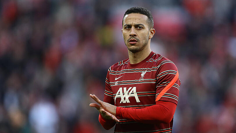 Liverpool-Star Thiago vor dem Spiel gegen Chelsea. Liverpool-Star Thiago vor dem Spiel gegen Chelsea.