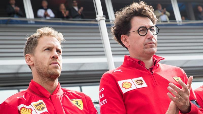 Scuderia-Teamchef Mattia Binotto (r) hat Sebastian Vettel (l) bereits die Wertschätzung der Scuderia versichert. Scuderia-Teamchef Mattia Binotto (r) hat Sebastian Vettel (l) bereits die Wertschätzung der Scuderia versichert.