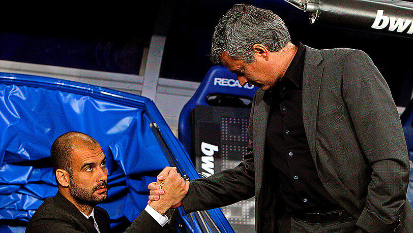 "Ziemlich beste Feinde": Pep Guardiola (l.) und José Mourinho. "Ziemlich beste Feinde": Pep Guardiola (l.) und José Mourinho.