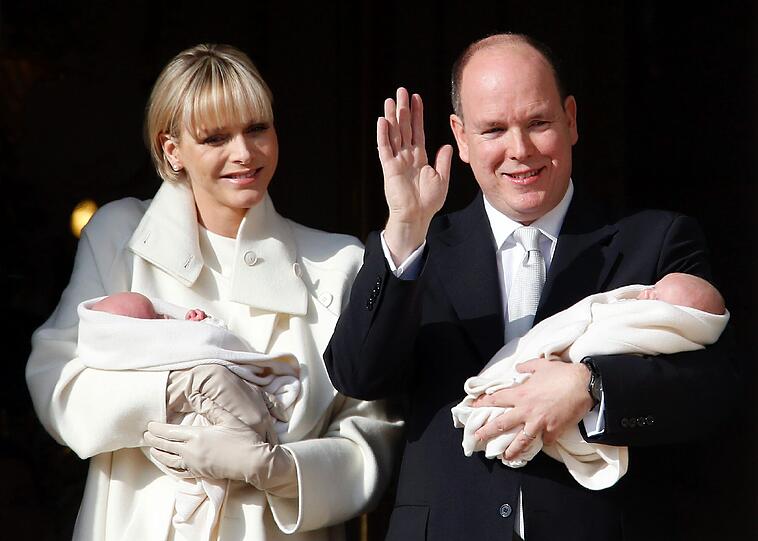 Fürst Albert und Charlene von Monaco präsentieren am Mittwoch ihre Zwillinge Gabriella und Jacques