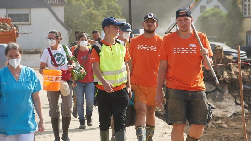 Freiwillige Helfer im stark von der Flut betroffenen Altenahr. Freiwillige Helfer im stark von der Flut betroffenen Altenahr.