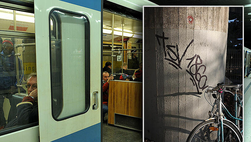 Säure-Alarm in der U-Bahn in München: Ein Mann hat mit Säure TSV-1860-Graffitis an die Scheiben von U-Bahn-Zügen geätzt. (Symbolbild) Säure-Alarm in der U-Bahn in München: Ein Mann hat mit Säure TSV-1860-Graffitis an die Scheiben von U-Bahn-Zügen geätzt. (Symbolbild)
