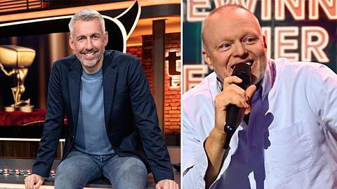 Sebastian Pufpaff (l.) ist seit 2021 das Gesicht der Sendung "TV total", die von 1999 bis 2015 von Stefan Raab präsentiert wurde. Der feiert nun mit "Du gewinnst hier nicht die Million" sein Comeback auf den Bildschirmen. Sebastian Pufpaff (l.) ist seit 2021 das Gesicht der Sendung "TV total", die von 1999 bis 2015 von Stefan Raab präsentiert wurde. Der feiert nun mit "Du gewinnst hier nicht die Million" sein Comeback auf den Bildschirmen.