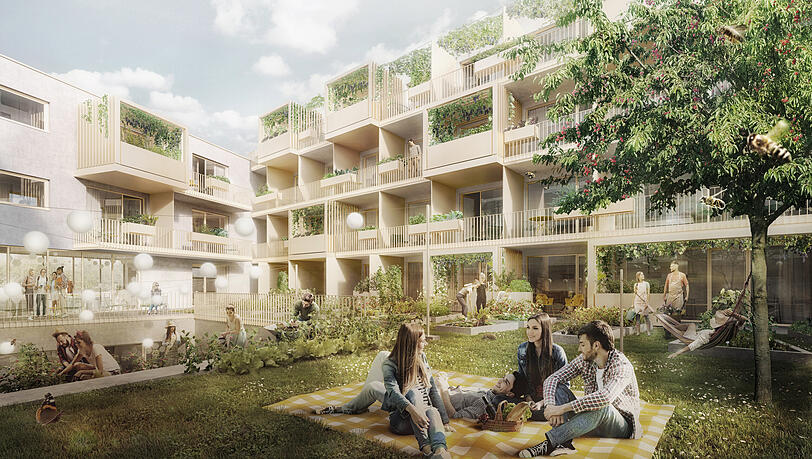 "Urban Gardening" inklusive: Die Bewohoner der Studentenapartmens können im Innenhof selber gärtnern. "Urban Gardening" inklusive: Die Bewohoner der Studentenapartmens können im Innenhof selber gärtnern.