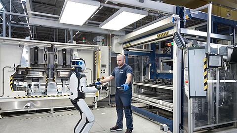 In Leipzig setzt BMW testweise humanoide Roboter in der Produktion ein. (Handout) In Leipzig setzt BMW testweise humanoide Roboter in der Produktion ein. (Handout)