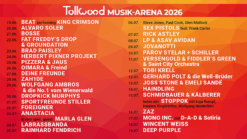Das Line-Up verspricht große Stars und große Gefühle. Das Line-Up verspricht große Stars und große Gefühle.
