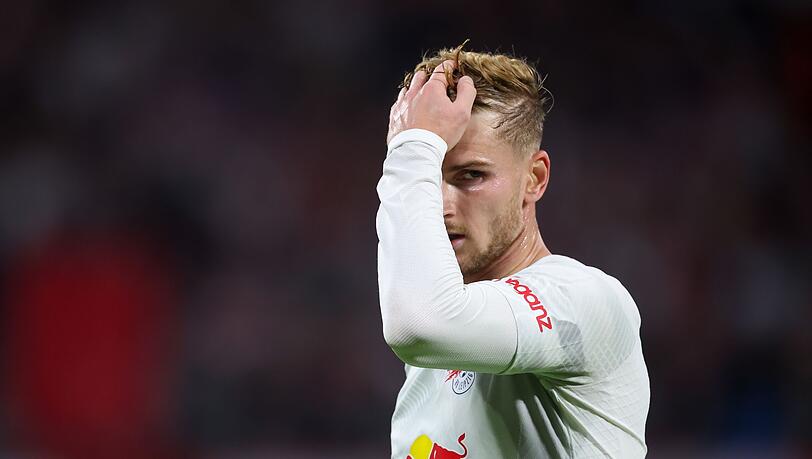 Leipzigs Timo Werner reagiert während des Spiels. Leipzigs Timo Werner reagiert während des Spiels.