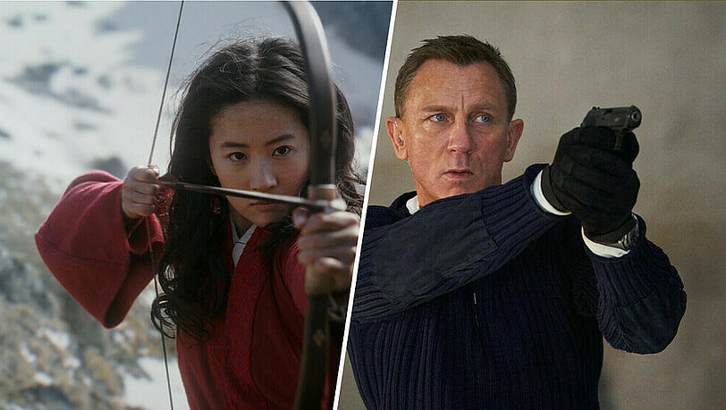 Dürfen beide erst später als zunächst geplant ihre Feinde ins Visier nehmen: Mulan Hua (Liu Yifei) und James Bond (Daniel Craig). Dürfen beide erst später als zunächst geplant ihre Feinde ins Visier nehmen: Mulan Hua (Liu Yifei) und James Bond (Daniel Craig).